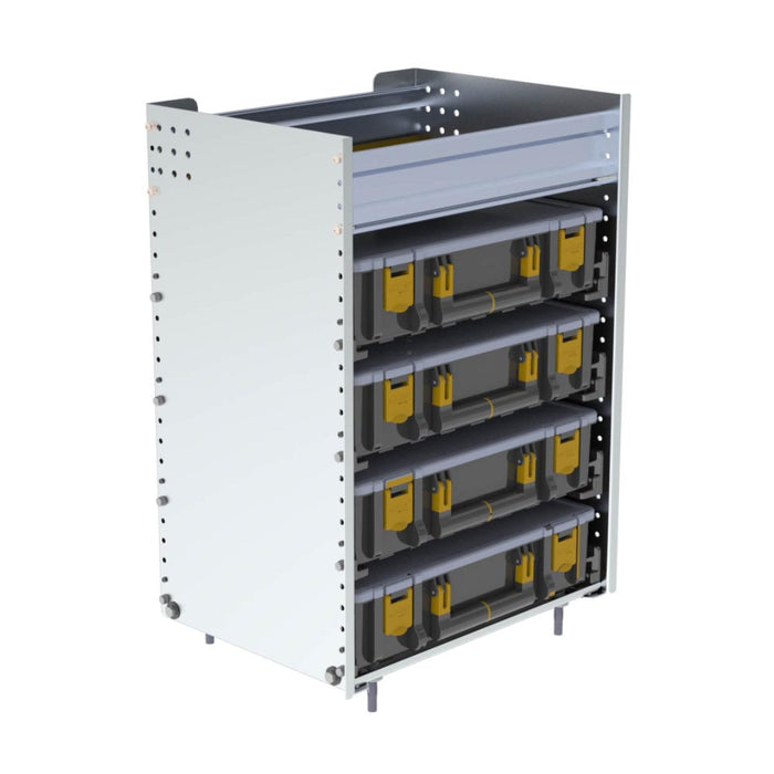 Partskeeper Parts Organizer Aluminum Storage Cabinet w/ 4 Carry Cases – C2-PA18-4