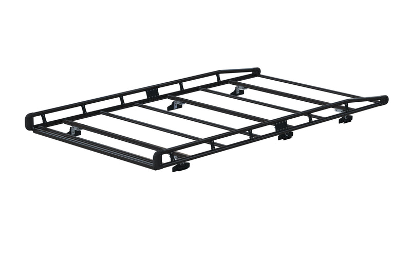 AluRack w/ Rear Roller and Roof Channels - for Chevy Express / GMC Savana w/ 135″ or 155″ WB - Black