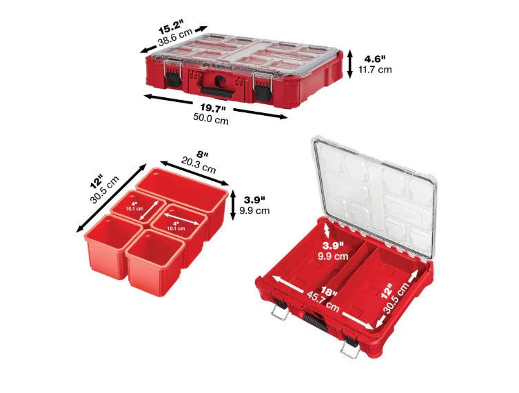PACKOUT 22-inch Modular Tool Storage Box with 11-Compartment Small Parts Organizer