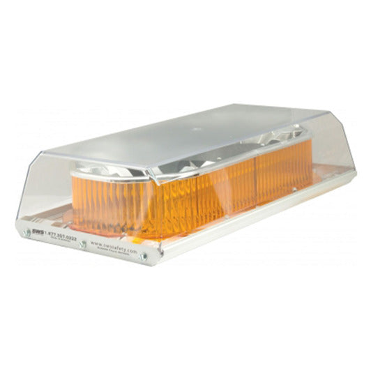 APOLLO LED Mini Lightbar Permanent Mount 16" Low Profile - Transparent / Amber - 16310