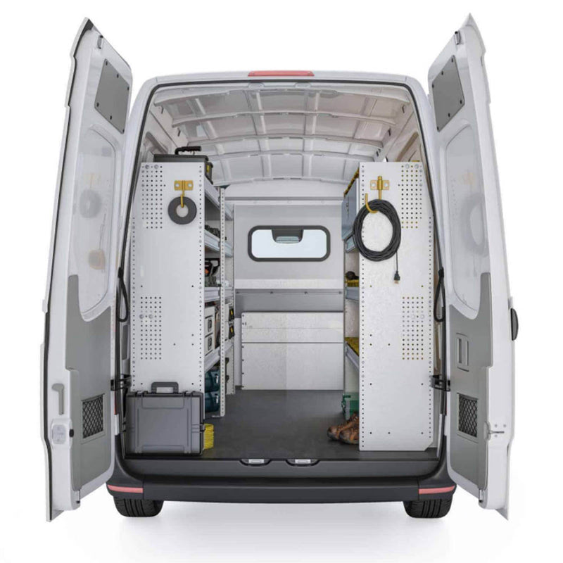 Contractor and Electrician Aluminum Van Shelving Package, Mercedes Sprinter, 144” WB - DHS-27
