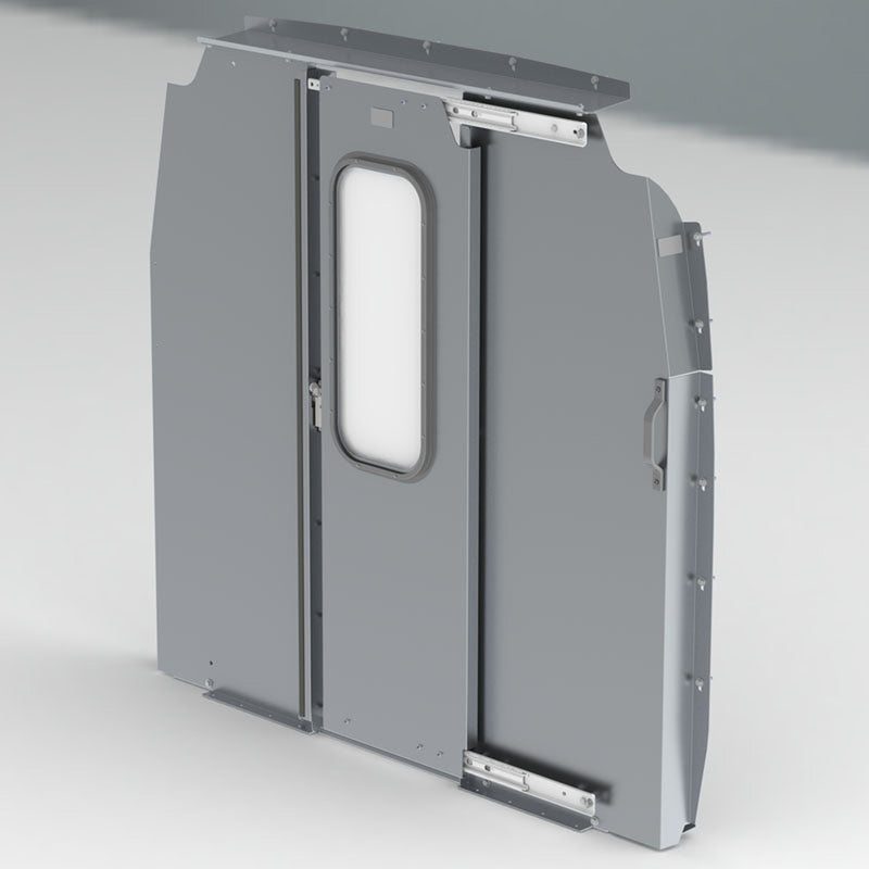 Safety Partitions with Sliding Access Door with Tempered Glass Window - Sprinter 144" LR - 3068-DL