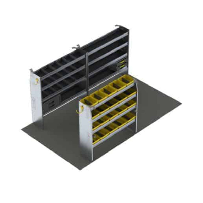 Ensemble d'étagères pour fourgon d'entrepreneur et d'électricien, camionnette de 14 pieds/remorque fermée – BTL-27