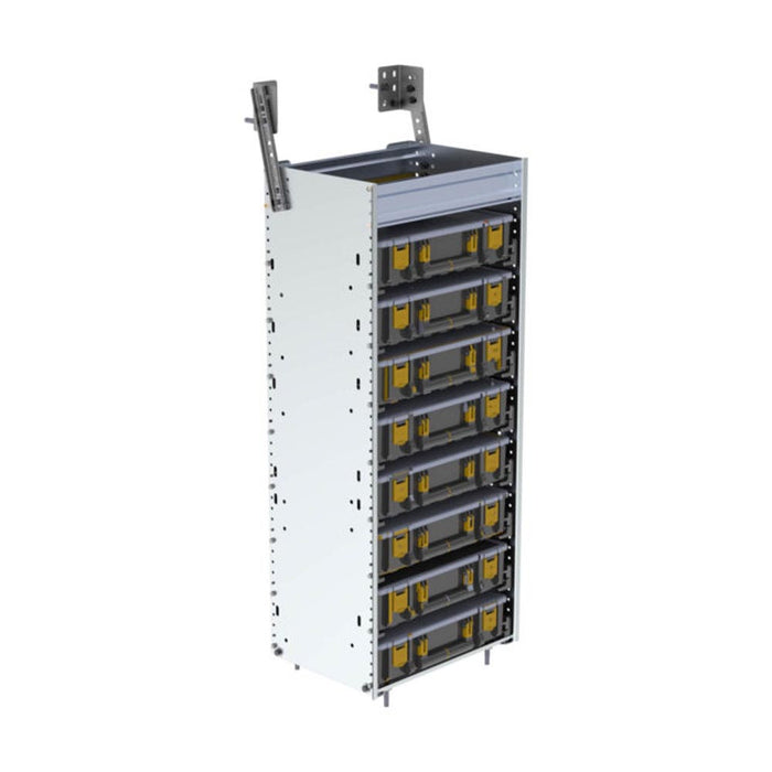 Partskeeper Parts Organizer Aluminum Storage Cabinet w/ 8 Carry Cases – C4-PA18-8