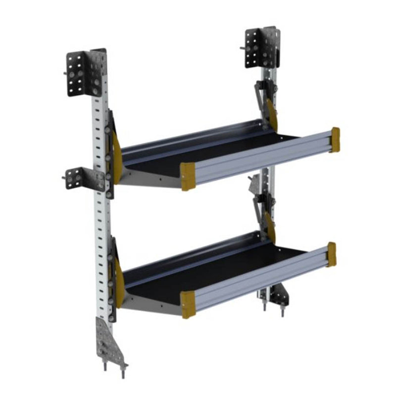 Fold-Away Cargo Van Foldable Shelving System, 2 Levels, 51″H x 36″W - F4-RA36-2