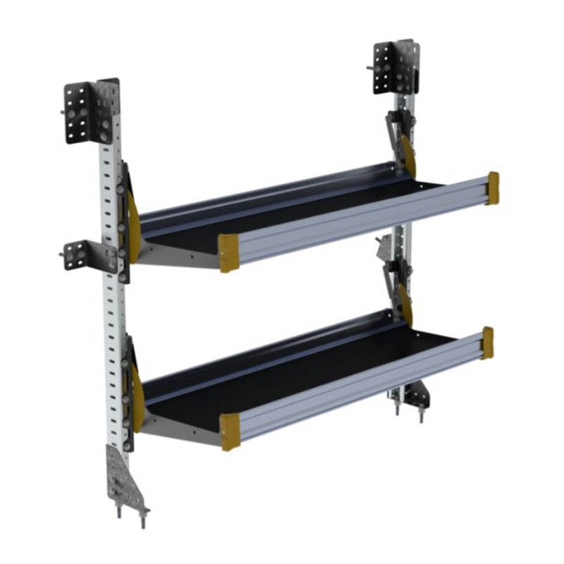 Fold-Away Cargo Van Foldable Shelving System, 2 Levels, 51″H x 48″W - F4-RA48-2