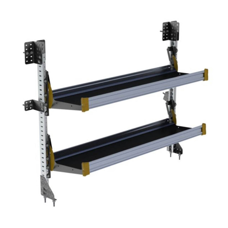 Fold-Away Cargo Van Foldable Shelving System, 2 Levels, 51″H x 60″W - F4-RA60-2