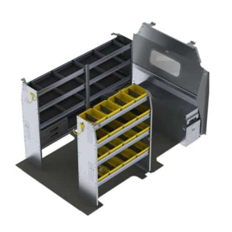 Ensemble d'étagères pour fourgonnette d'entrepreneur et d'électricien, Ford Transit / Ford E-Transit électrique, toit moyen, empattement de 130 pouces – FTR-27