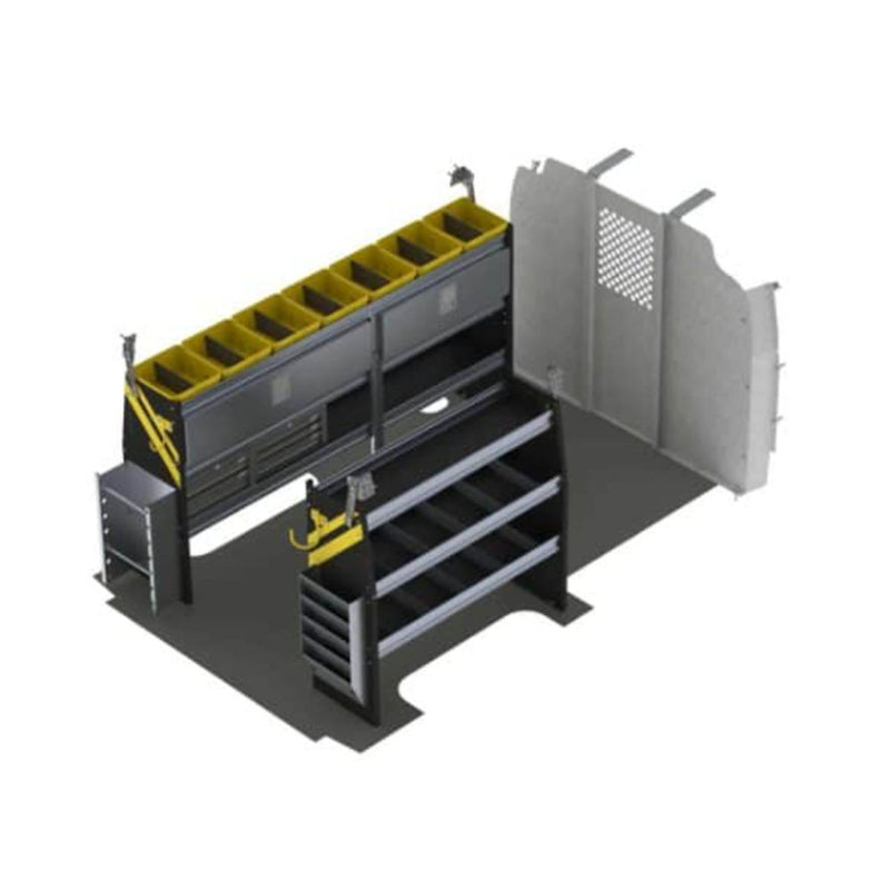 Ensemble d'étagères pour fourgon d'électricien, Chevrolet Express, empattement de 135 pouces – GSR-11