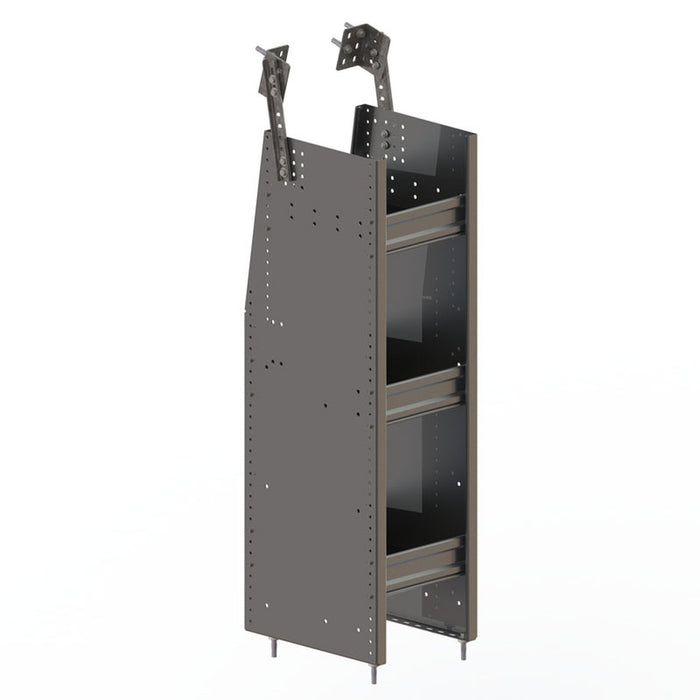 N4 Series Aluminum Bookshelf Unit for Low Roof Van 16" x 44.5" x 12" - N4-RA12-3
